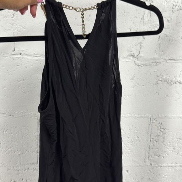 Marciano Black Bodysuit with Gold Chain Accent Top Low Cut Size XS Like NEW - Picture 4 of 6
